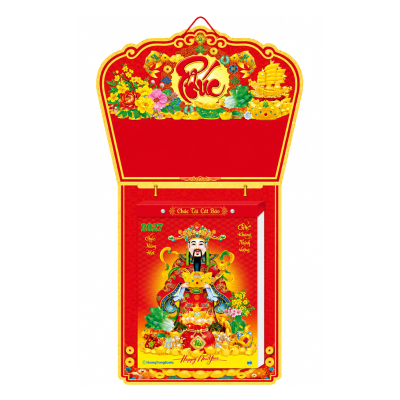 Bộ kh&aacute;nh lịch tết 2027 phong thủy 25 x 35cm