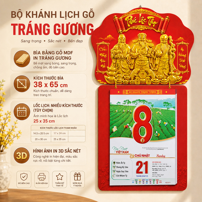 KH&Aacute;NH LỊCH TR&Aacute;NG GƯƠNG PH&Uacute;C LỘC THỌ