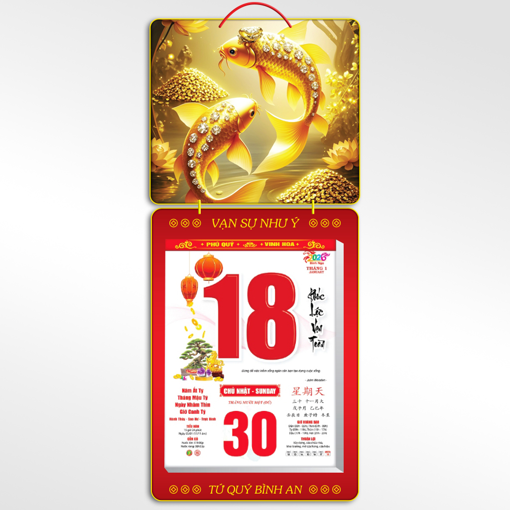 Bộ kh&aacute;nh lịch 2026 C&aacute; Ch&eacute;p