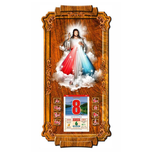 LỊCH GỖ TREO TƯỜNG CH&Uacute;A GIESU - XLG302