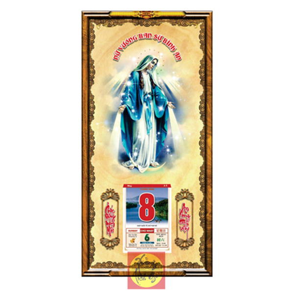 LỊCH GỖ TREO TƯỜNG MẸ MARIA - XLG311