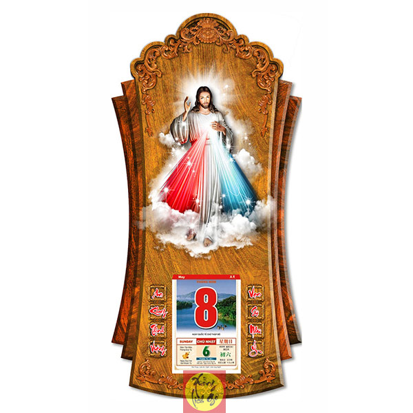 LỊCH GỖ TREO TƯỜNG CH&Uacute;A GIESU - XLG315