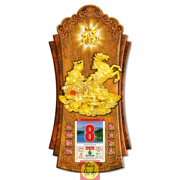 LỊCH GỖ PHONG THỦY KIM M&Atilde; - XLG443