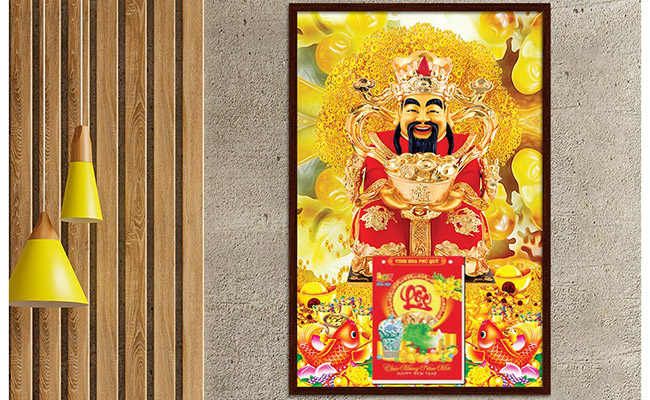 Tranh tr&aacute;ng gương c&oacute; gắn lốc lịch